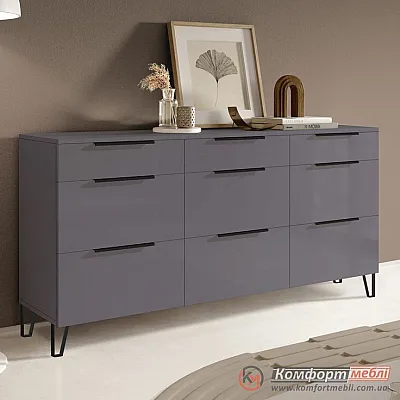 Комод на ніжках Комфорт Flex 1.5 м ДСП фасад Графіт в гардеробну-0
