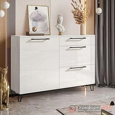 Сучасний комод Комфорт Флекс 100 см ДСП фасад Дуб білений в гардеробну-0