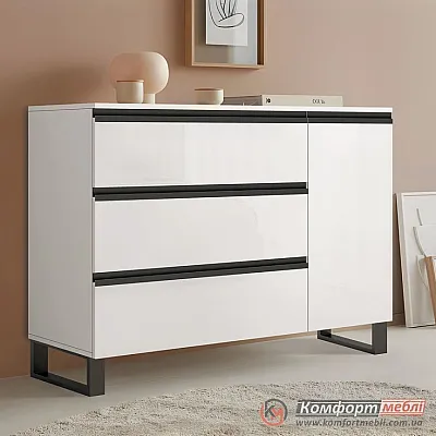 Комод для речей Комфорт Flex 1200 мм з ДСП фасадами Білий для іграшок-0