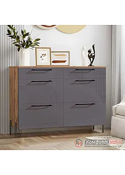 Современный комод Комфорт Флекс 100 см с ДСП фасадами Графит в коридор