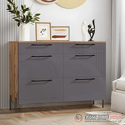 Сучасний комод Комфорт Флекс 100 см з ДСП фасадами Графіт в коридор-0
