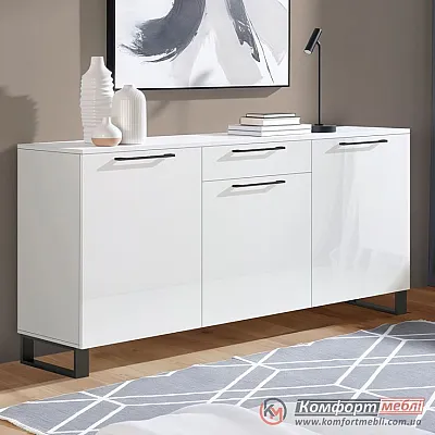 Комод з 3 дверима Комфорт Флекс 1 5 м з ДСП фасадами Білий в коридор-0