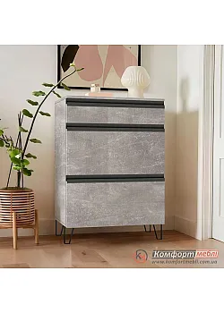 Тумба для одежды Комфорт Флекс 0 6 м с ДСП фасадами Бетон в детскую