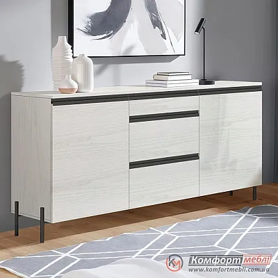 Тумба-пенал Комфорт Flex 150 см ДСП фасад Дуб білений в прихожу-0