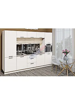 Готовая кухня Комфорт Эко 3м прямая Белый, дуб крафт белый