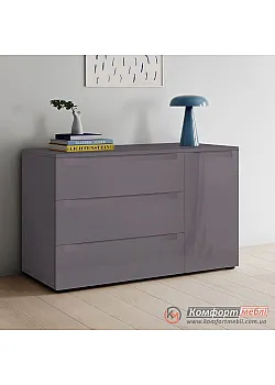 Комод с ящиками Комфорт Flex 1.2 м из МДФ Графитовый для белья.