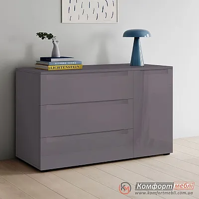 Комод з ящиками Комфорт Flex 1.2 м з МДФ Графітовий для білизни-0