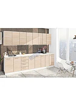 Готова кухня Комфорт Еко 3,0 метра пряма Дуб сонома