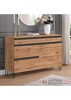 Тумба с ящиками Комфорт Флекс 1 м из ДСП Дуб золотой в прихожую