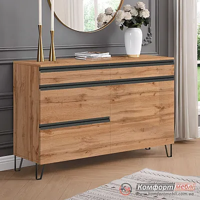 Тумба з шухлядами Комфорт Флекс 1 м з ДСП Дуб золотий в прихожу-0