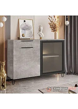 Комод под камень Комфорт Флекс 120 см из ДСП. Бетон светлый в зал.