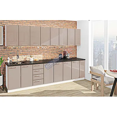 Готова кухня Комфорт Хай-тек 3,1 м Медовий-0