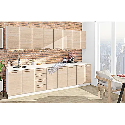 Готова кухня Комфорт Еко 3,1 м пряма Дуб натуральний-0
