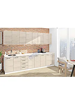 Готова кухня Комфорт Еко 310 см пряма Дуб білений