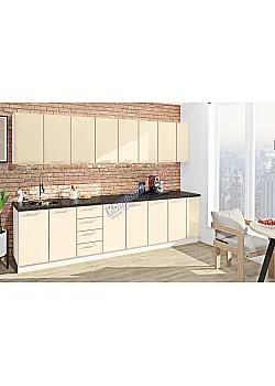 Готова кухня Комфорт Хай-тек 310 см Крем