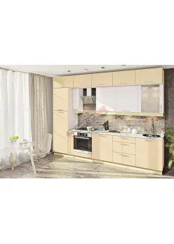 Готова кухня Комфорт Фарбований високий глянець 3.2м Білий, Ваніль