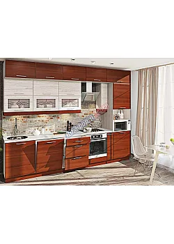 Готова кухня Комфорт Хай-тек 320 см Горіх, Дуб білений