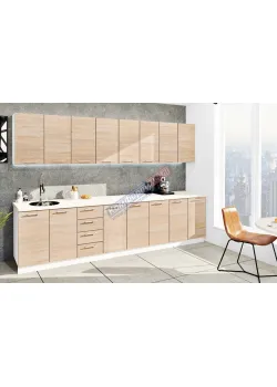 Готова кухня Комфорт Еко 3200 мм пряма Дуб натуральний