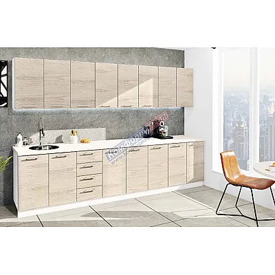 Готова кухня Комфорт Еко 3.2 метра пряма Білий дуб-0