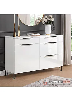 Комод с ящиками Комфорт Флекс 100 см с МДФ фасадами Белый в спальню