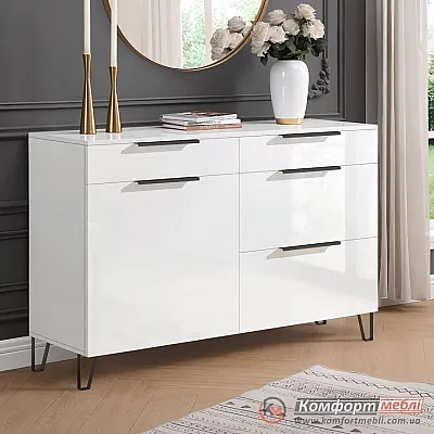 Комод з ящиками Комфорт Флекс 100 см з МДФ фасадами Білий в спальню-0