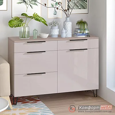 Сучасний комод Комфорт Флекс 100 см з МДФ Оксамит бежевий для іграшок-0