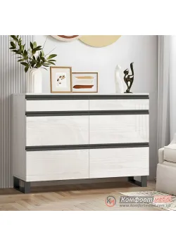 Большой комод Комфорт Flex 1.2 м ДСП фасад Дуб беленый в спальню