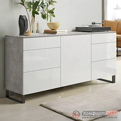 Комод без ручок Комфорт Flex 1,5 м з ДСП фасадами Білий в спальню-0