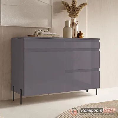 Комод на ніжках Комфорт Флекс 100 см з фарбованого МДФ Графіт в прихожу-0