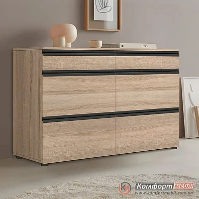 Тумба з шухлядами Комфорт Флекс 1 м ДСП фасад Дуб сонома в спальню-0