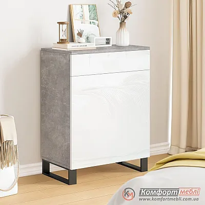 Тумба без ручок Комфорт Flex 60 см ДСП фасад Біла для взуття-0