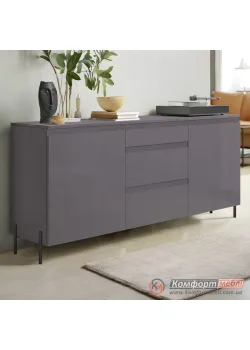 Комод-тумба Комфорт Flex 1,5 м с МДФ фасадами Графит в зал
