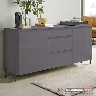 Комод-тумба Комфорт Flex 1,5 м з МДФ фасадами Графіт в зал-0