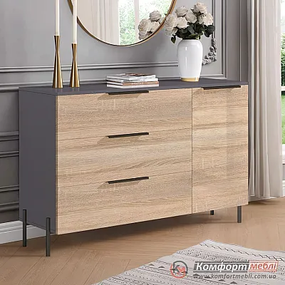 Комод з ящиками Комфорт Flex 1.2 м ДСП фасад Дуб сонома в спальню-0