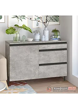 Модульный комод Комфорт Flex 1 м ДСП фасад Бетон светлый в детскую
