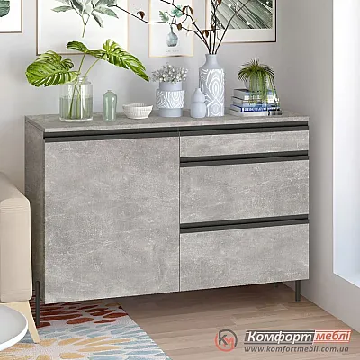 Модульний комод Комфорт Flex 1 м ДСП фасад Бетон світлий в дитячу-0