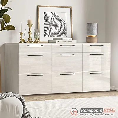 Комод-органайзер Комфорт Флекс 1 5 м ДСП фасад Дуб білений в спальню-0