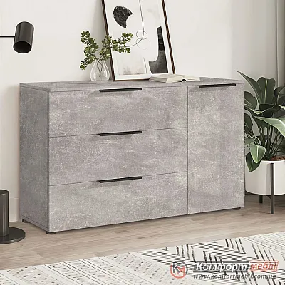 Великий комод Комфорт Flex 1 2 м ДСП фасад Бетон світлий в спальню-0