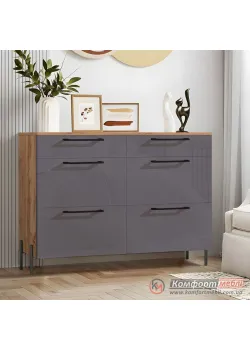 Комод для вещей Комфорт Flex 1.2 м ДСП фасад Графит в прихожую