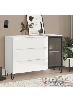 Комод на ножках Комфорт Флекс 1200 мм из МДФ Белый в прихожую