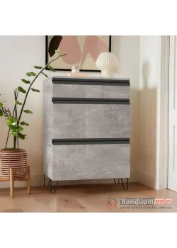 Маленький комод Комфорт Flex 50 см ДСП фасад Бетон в спальню