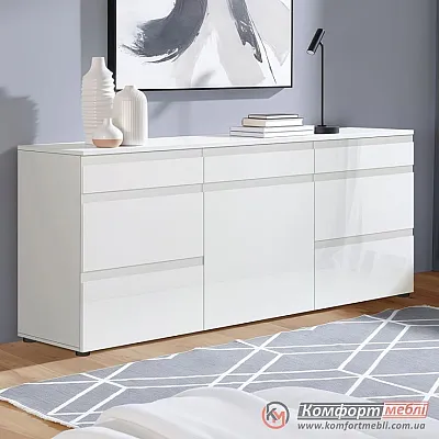 Тумба з шухлядами Комфорт Флекс 1,5 метра МДФ фасад Біла в прихожу-0