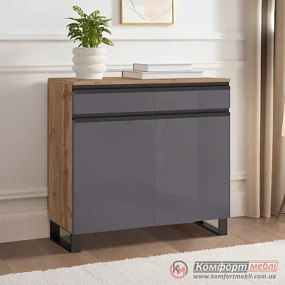 Комод-тумба Комфорт Флекс 0.8 м з ДСП фасадами Графіт для взуття-0