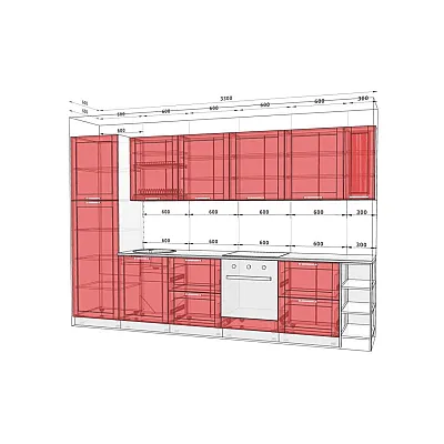 Готова кухня Комфорт Престиж 3.3 метра Дуб золотий-1