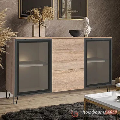 Офісна тумба Комфорт Флекс 1.5 м ДСП фасад Дуб сонома в вітальню-0