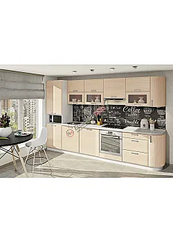 Готова кухня Комфорт Хай-тек 3300мм Дуб молочний