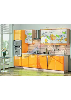 Готова кухня Комфорт Хай-тек з кольоровим друком 3,3 метра Лимон