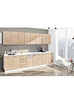Готова кухня Комфорт Еко 3,3 метра пряма Дуб сонома