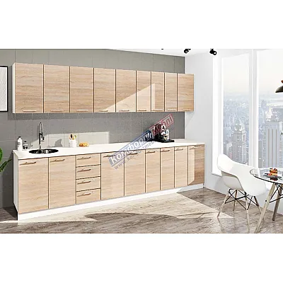 Готова кухня Комфорт Еко 3,3 метра пряма Дуб сонома-0