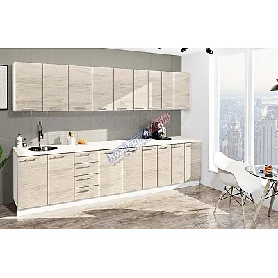 Готова кухня Комфорт Еко 3.3 м пряма Дуб крафт білий (білений)-0